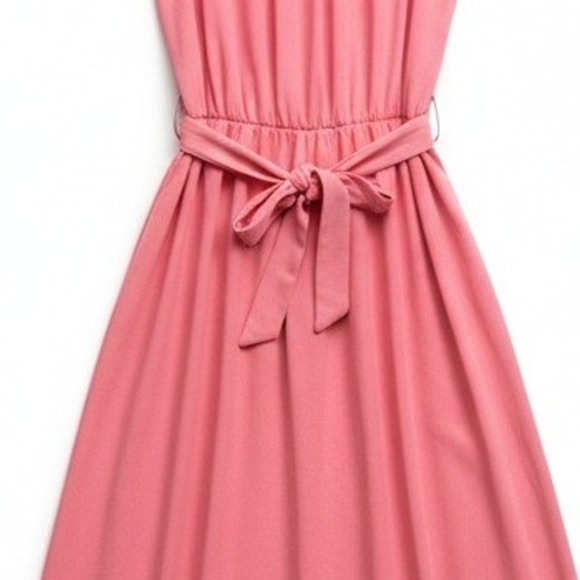 Unbranded Womens Embellished Maxi Dress Size 6 Pink Sundress Casual Waist Band - Picture 6 of 7